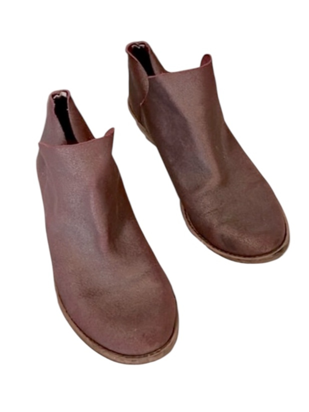 Kelsi Dagger Women’s Brooklyn Muted Light Burgundy Gold Suede Booties Sz 7.5